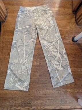 Altar'd State Neutral Camo Jeans Wide Leg Low Rise